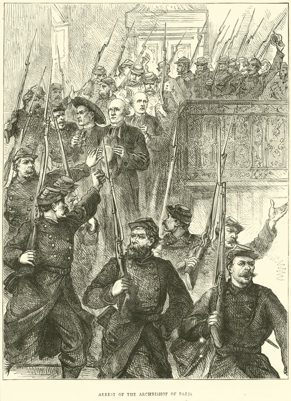 A párizsi érsek letartóztatása, 1871. márc alkotó: English School