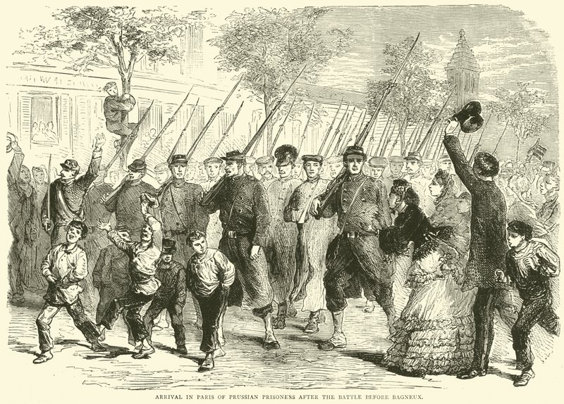 Porosz foglyok Párizsba érkezése a Bagneux előtti csata után, 1870. október alkotó: English School