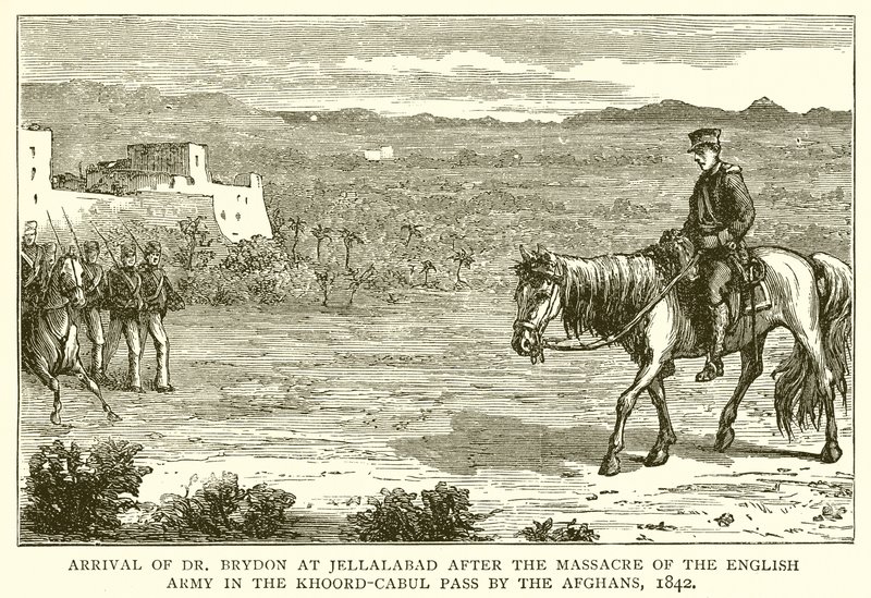 Dr. Brydon érkezése Jellalabadba az angol hadsereg lemészárlása után a Khoord-Cabul-hágóban az afgánok által, 1842 alkotó: English School