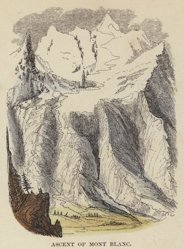 A Mont Blanc megmászása (színes metszet) alkotó: English School