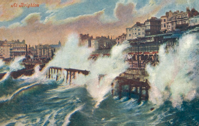Brightonban (színes litográfia) alkotó: English School