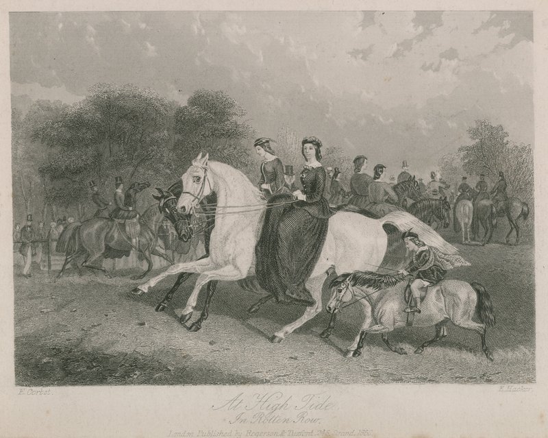 Dagálykor a Rotten Row-ban, a Hyde Parkban, Londonban alkotó: English School