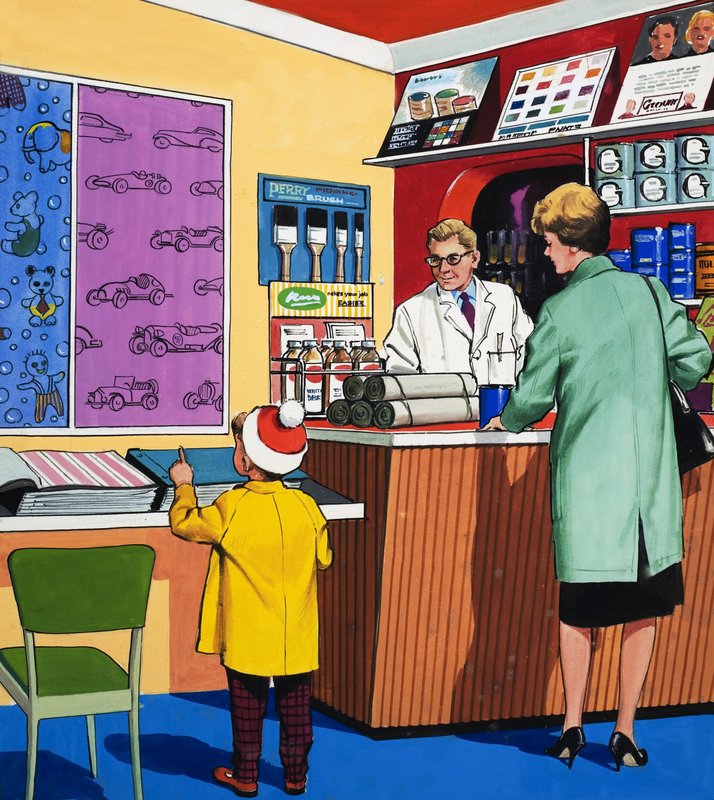 A tapétaboltban alkotó: English School
