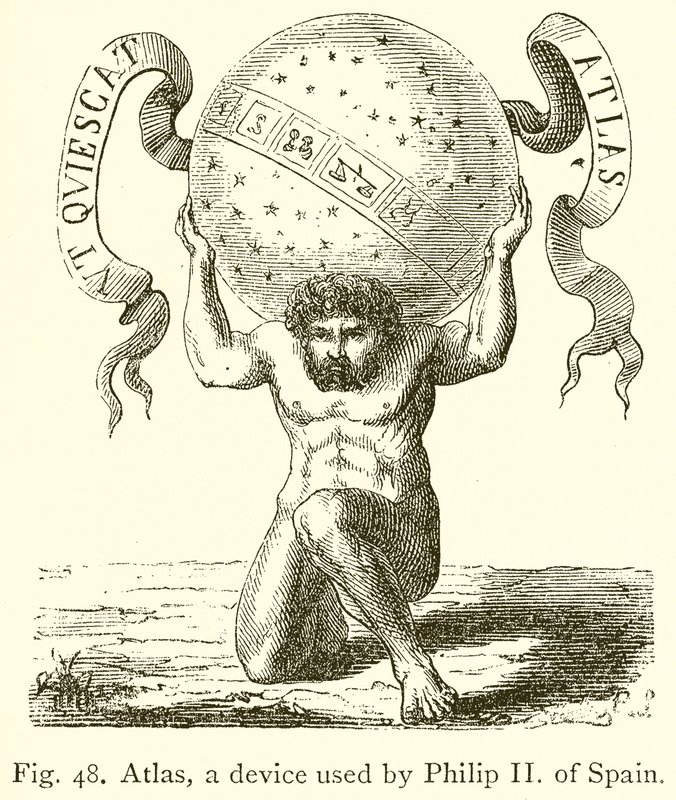 Atlas, a spanyol II. Fülöp által használt eszköz alkotó: English School