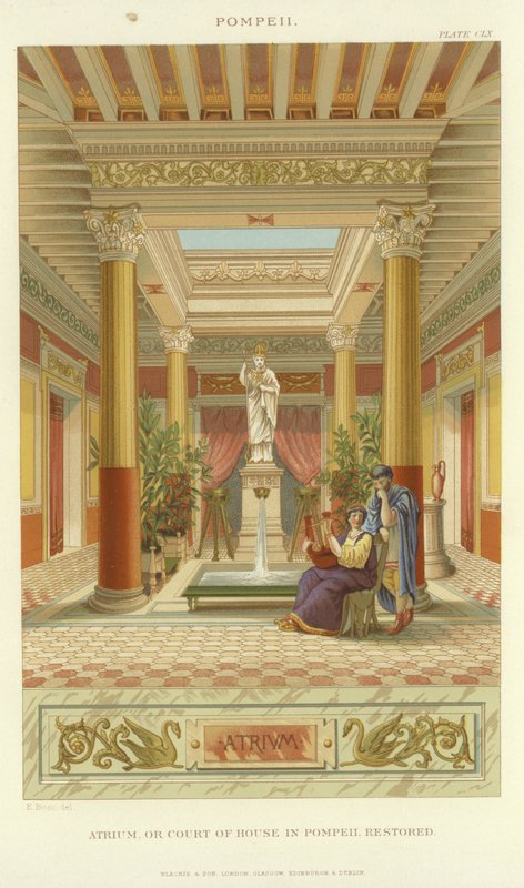Átrium vagy ház udvara Pompejiben alkotó: English School