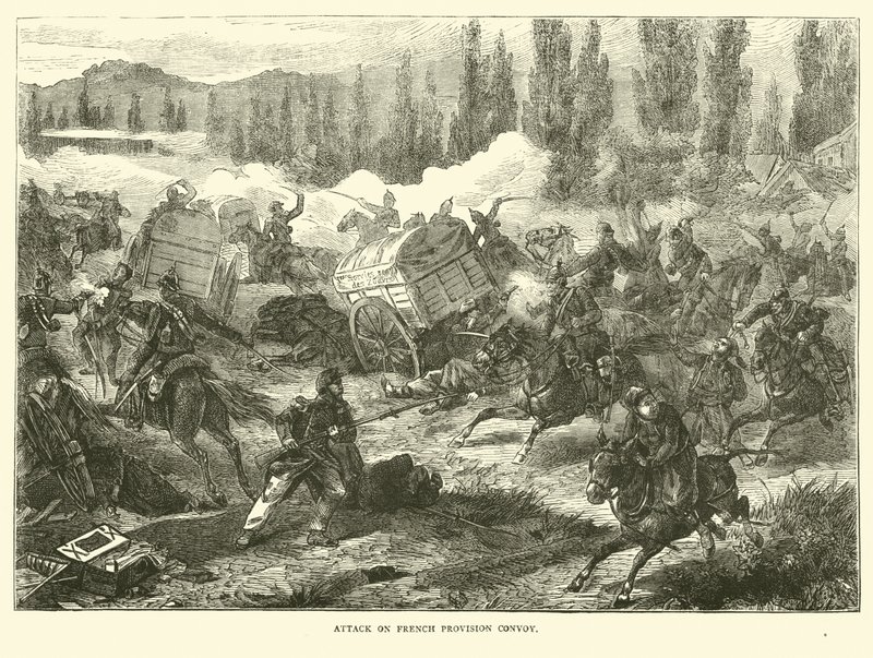 Támadás a francia szállítókonvoj ellen, 1870. szeptember alkotó: English School