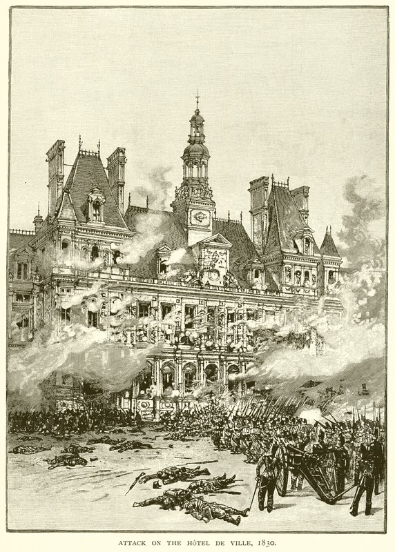 Támadás a Hotel de Ville ellen, 1830 alkotó: English School