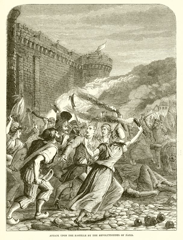 A párizsi forradalmárok támadása a Bastille ellen alkotó: English School