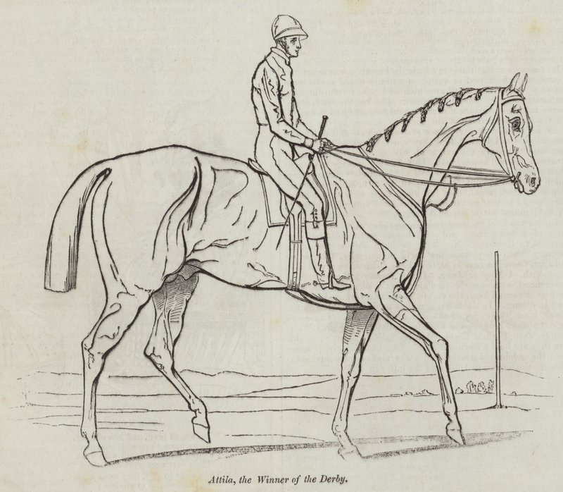 Attila, a Derby győztese (metszet) alkotó: English School