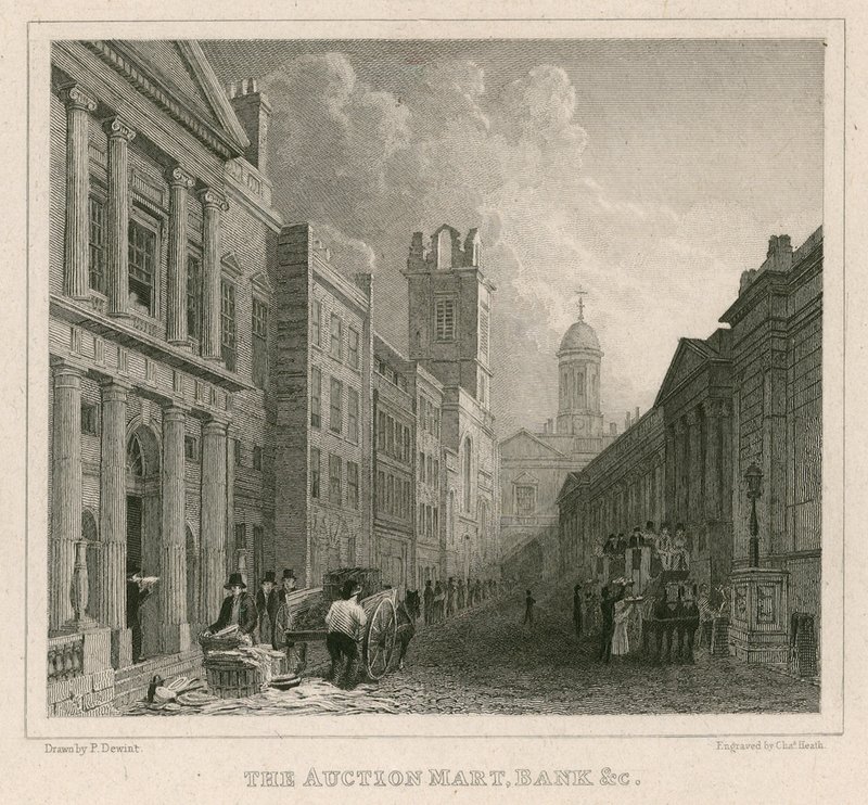 Auction Mart, St Bartholomews Lane, London és Bank alkotó: English School
