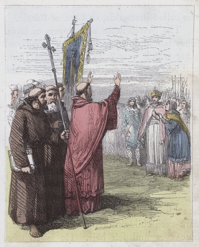 Ágoston prédikál Ethelbert előtt (színes metszet) alkotó: English School