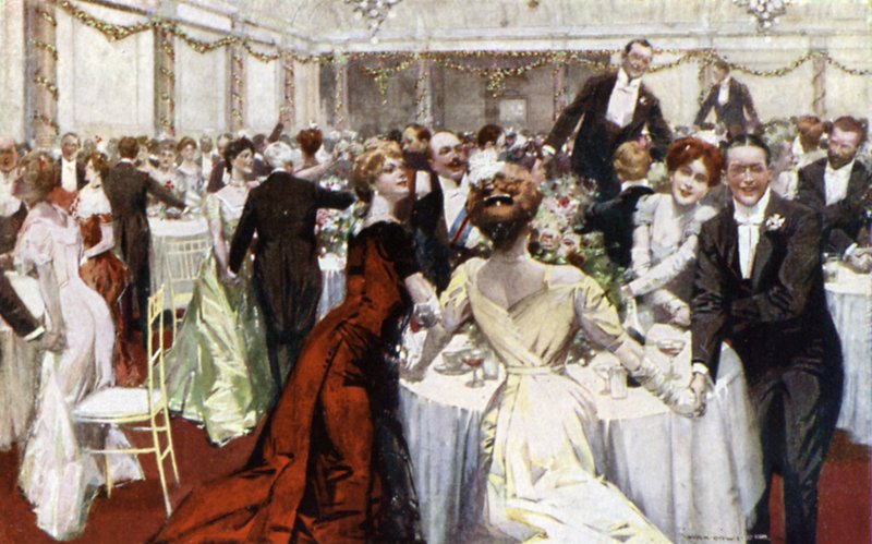 Auld Lang Syne, Szilveszter, The Savoy Hotel (színes litho) alkotó: English School