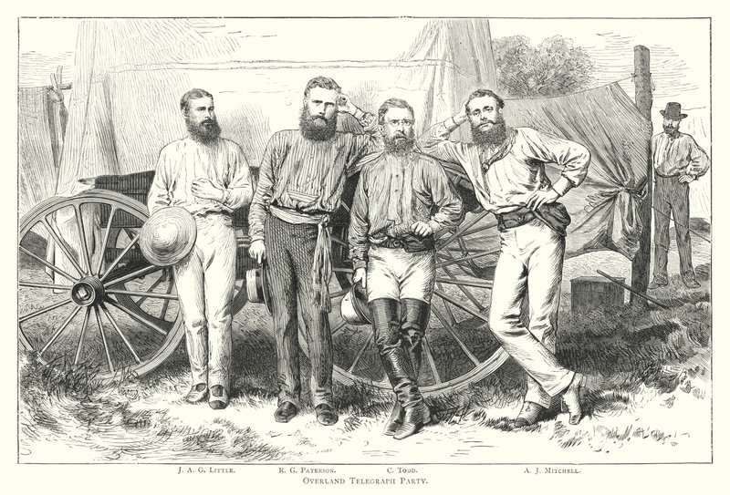 Ausztrália: Overland Telegraph Party (metszet) alkotó: English School