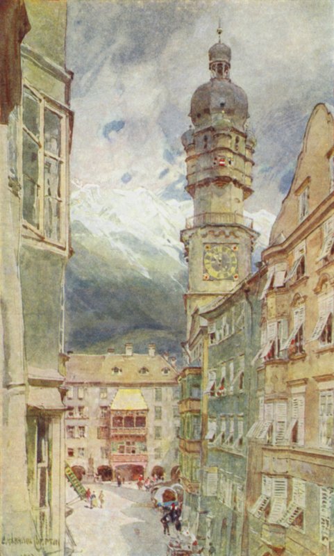 Ausztria: Innsbruck (színes litográfia) alkotó: English School