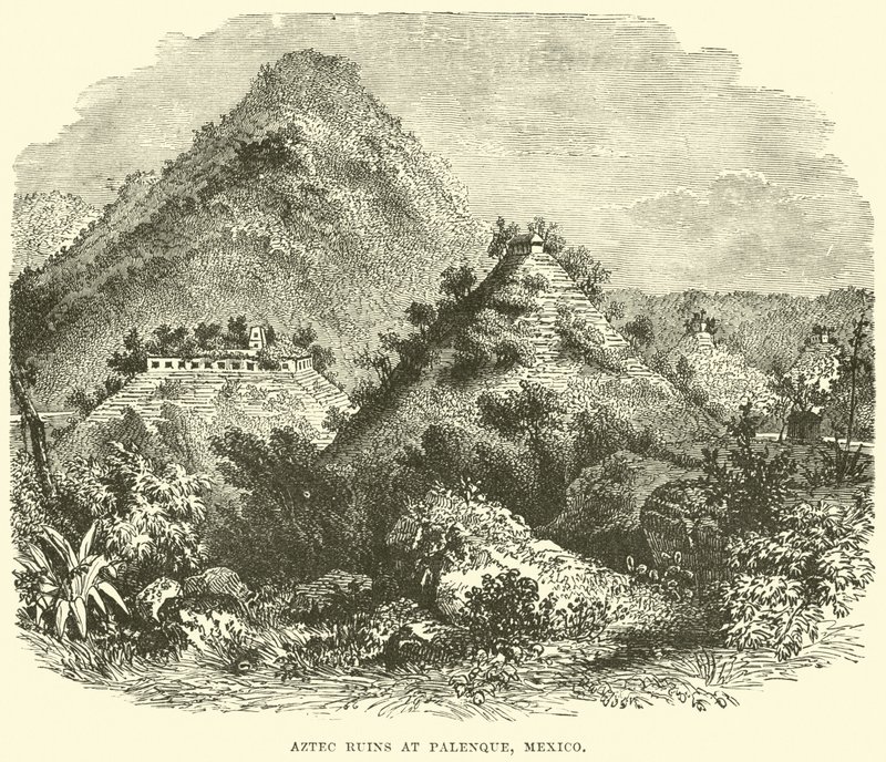 Azték romok Palenque-ben, Mexikóban alkotó: English School