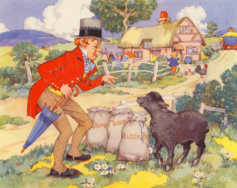 Baa, baa, fekete bárány (színes litográfia) alkotó: English School