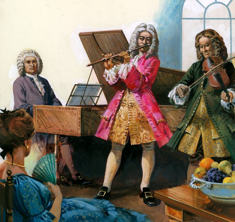 Bach saját családtagjaival zenél alkotó: English School