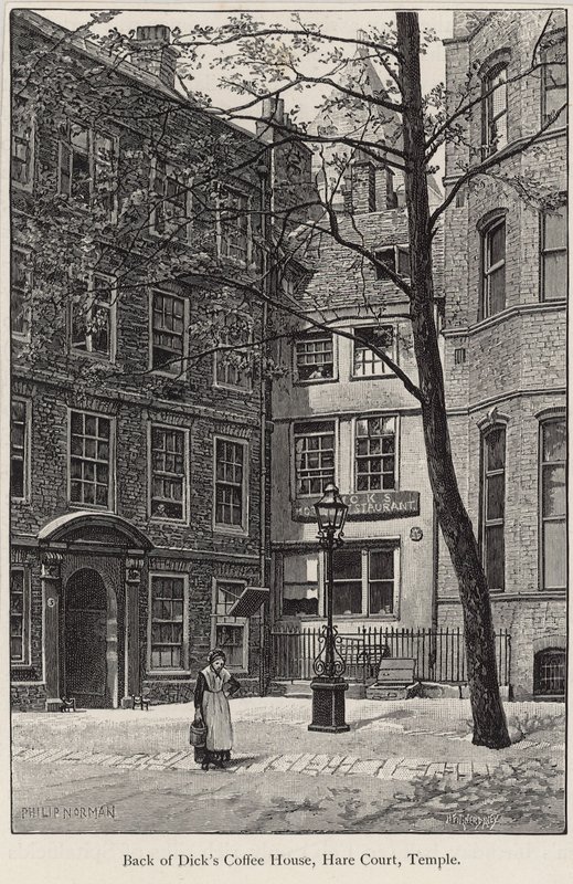 Dicks kávéház hátulja, Hare Court, templom alkotó: English School