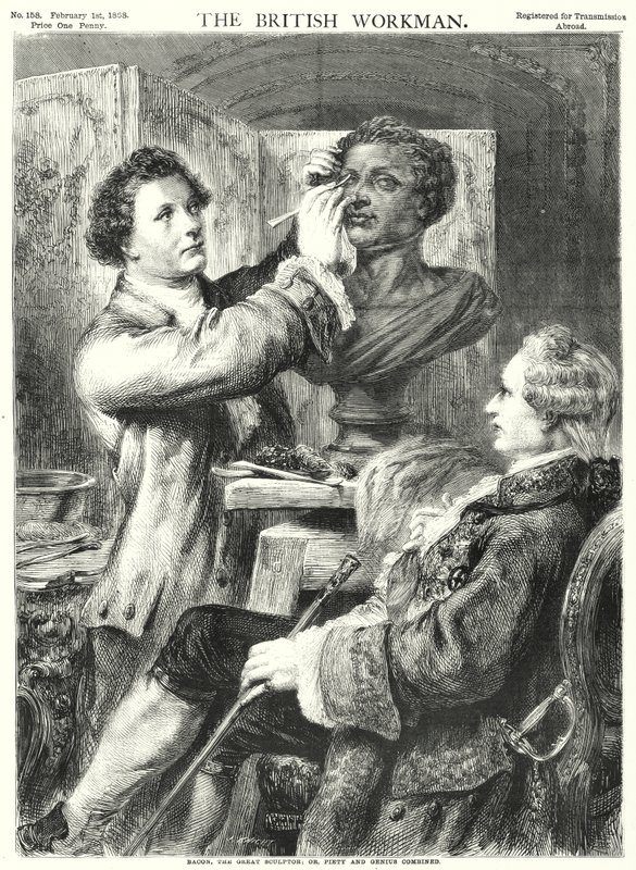Bacon, a nagy szobrász; avagy a jámborság és a zsenialitás együtt (metszet) alkotó: English School