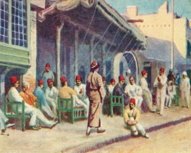 Bagdad, tipikus kávézó (színes litográfia) alkotó: English School