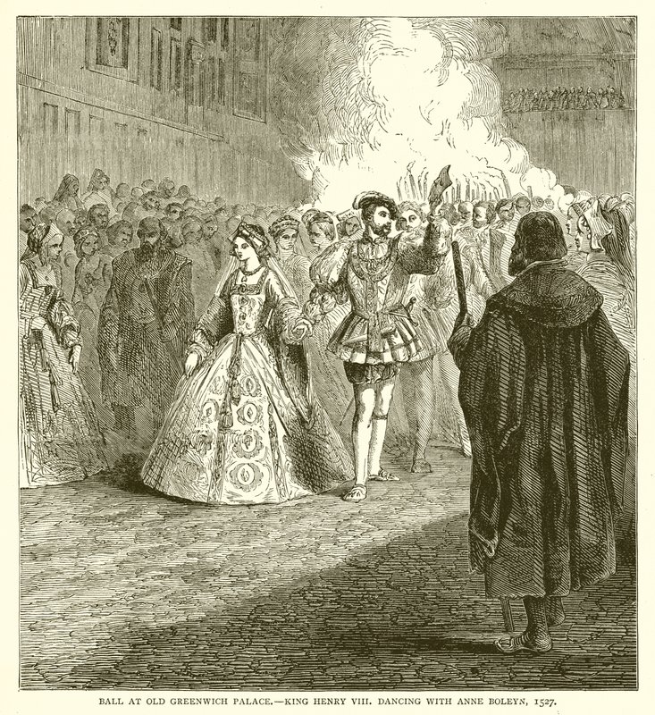 Bál az Old Greenwich-palotában. – VIII. Henrik király táncol Anne Boleynnel, 1527 alkotó: English School