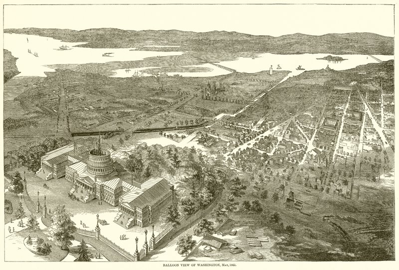 Washingtoni léggömb képe, 1861. május alkotó: English School