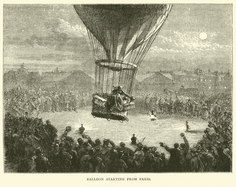 Párizsból induló léggömb, 1870. szeptember alkotó: English School