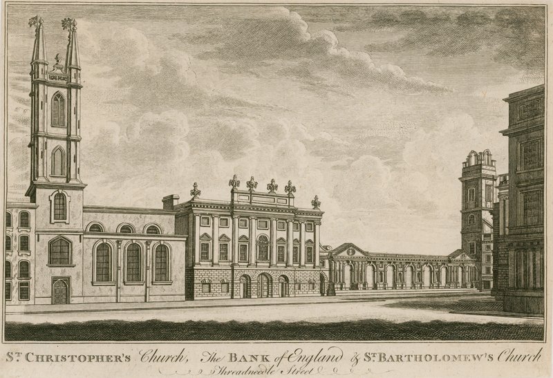 Bank of England, East Wing, Sir Robert Taylor hozzáadta, 1765 alkotó: English School