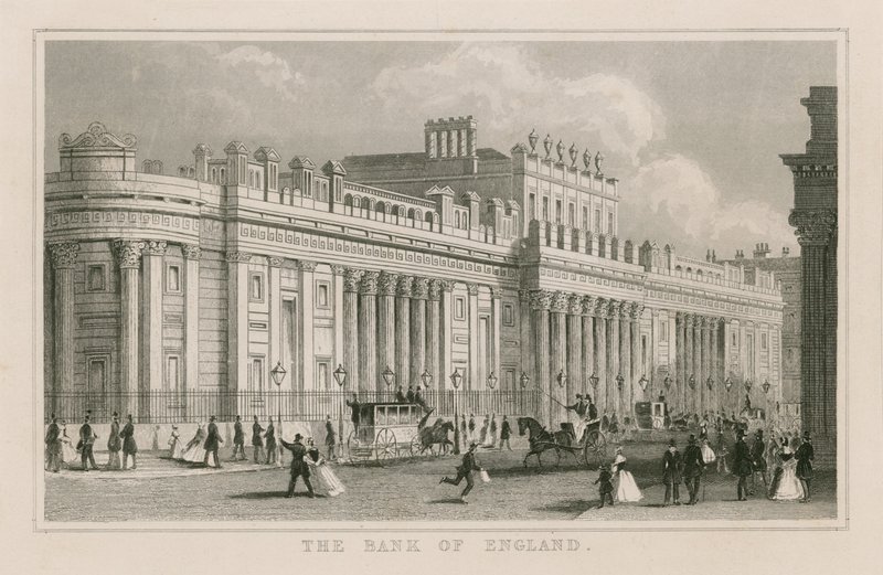 Bank of England, Sir John Soanes South Front, 1823 alkotó: English School