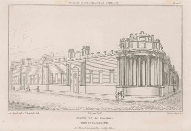 A Bank of England, Sir John Soanes fronton alkotó: English School