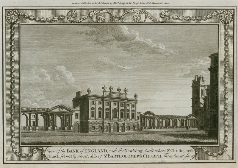 Bank of England, West Wing, Sir Robert Taylor hozzáadta, 1783 alkotó: English School