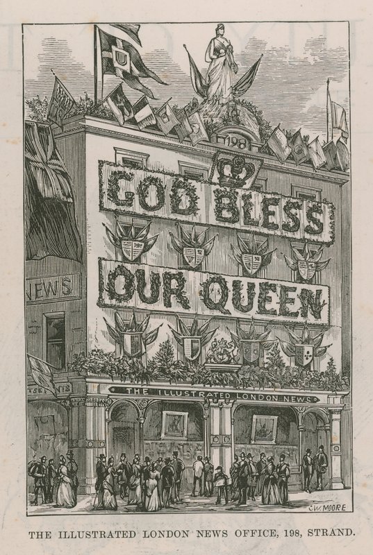 Banner díszíti az Illustrated London News Offices alkotó: English School