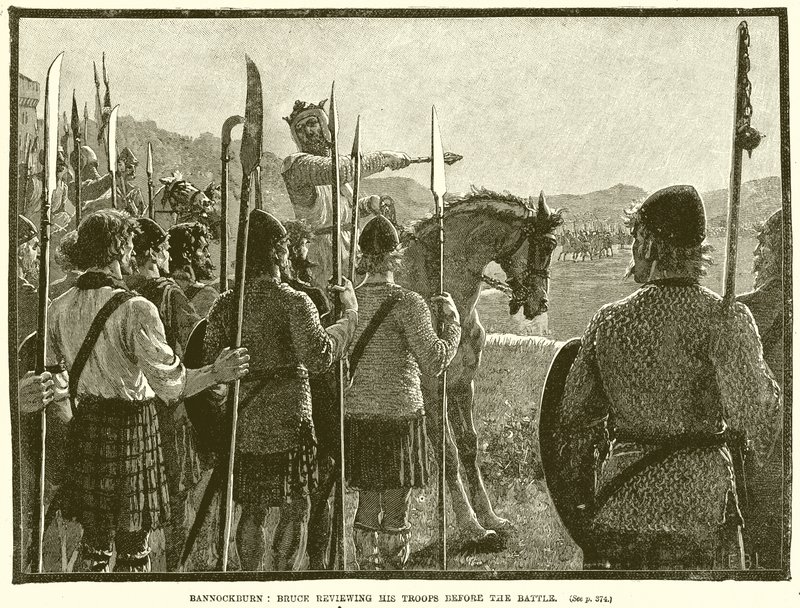 Bannockburn: Bruce áttekinti csapatait a csata előtt alkotó: English School
