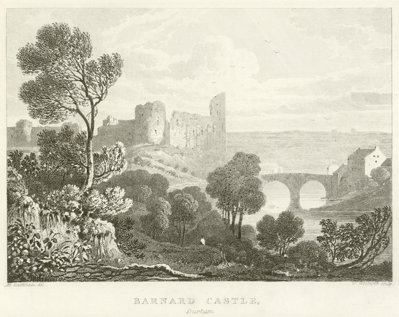 Barnard kastély, Durham (metszet) alkotó: English School