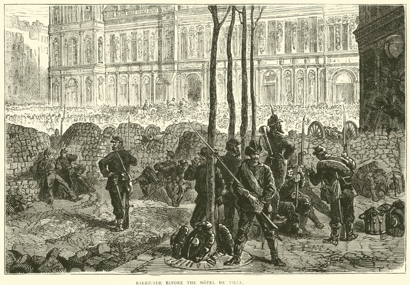 Barikád a Hotel de Ville előtt, 1871. március alkotó: English School