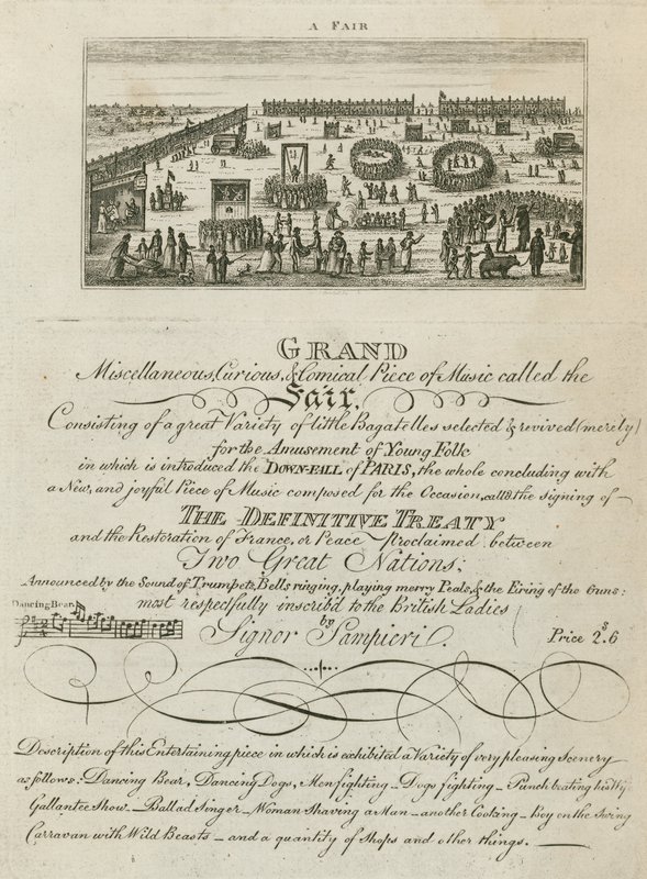 Bartholomew Fair, London: 1806-os vásár bejelentése alkotó: English School