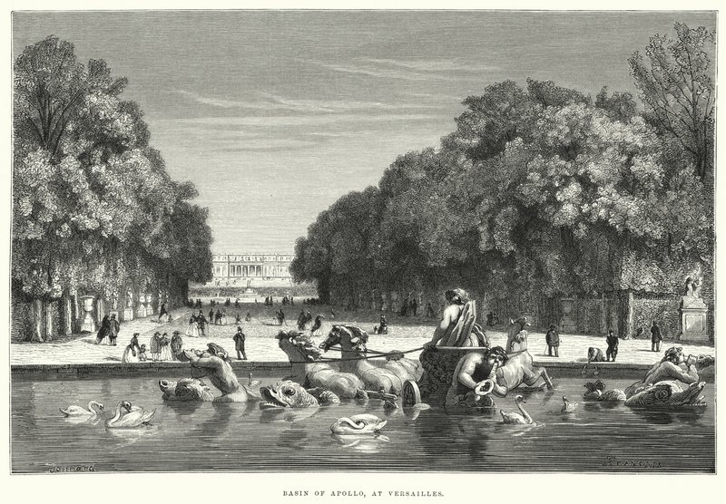 Apollo-medence, Versailles (metszet) alkotó: English School