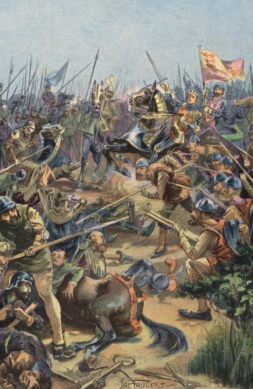 Agincourt-i csata (színes litográfia) alkotó: English School