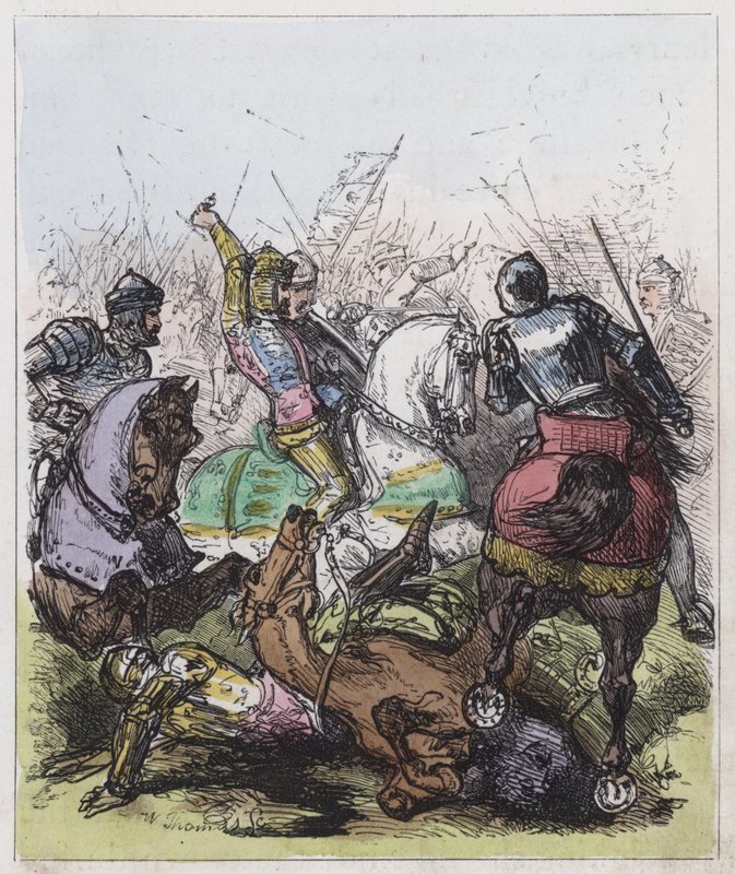 Agincourt-i csata (színes metszet) alkotó: English School