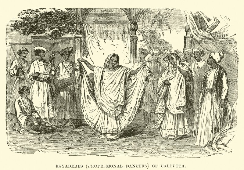 Bayaderes (hivatásos táncosok) Kalkuttából alkotó: English School