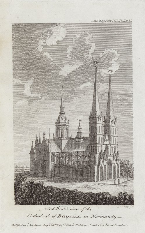 Bayeux-i székesegyház, Normandia, 1819 alkotó: English School