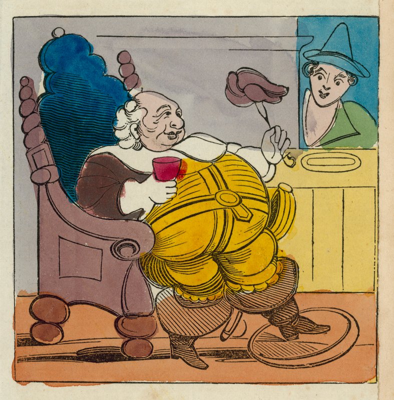 Shakespeare szépségei: Falstaff (színes metszet) alkotó: English School