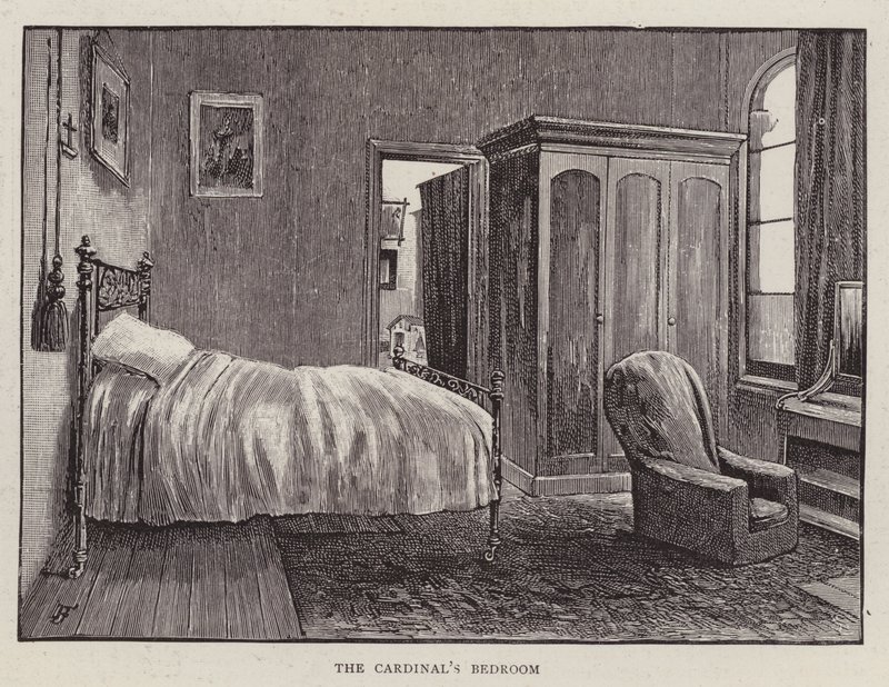 Henry Edward Manning angol katolikus bíboros és Westminsteri érsek hálószobája (litho) alkotó: English School