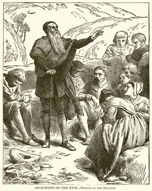 A Kirk kezdetei – Istentisztelet a domboldalon alkotó: English School