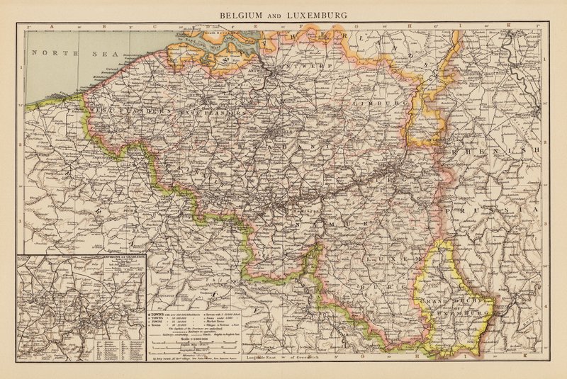 Belgium és Luxemburg (színes litográfia) alkotó: English School