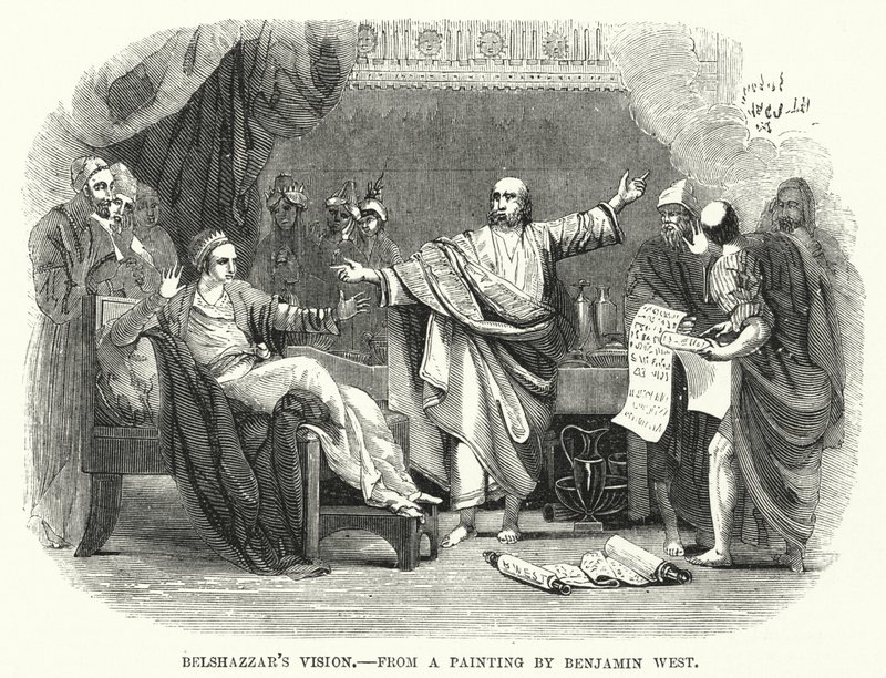 Belsazár látomása, Benjamin West festményéről (metszet) alkotó: English School