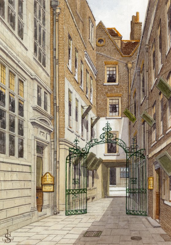 Benet Place, Gracechurch Street (wc papíron) alkotó: English School