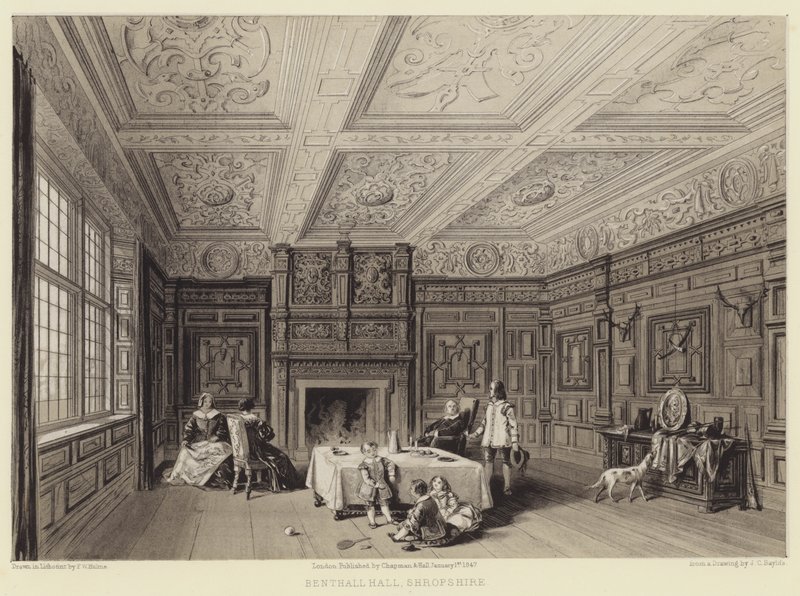Benthall Hall, Shropshire (metszet) alkotó: English School