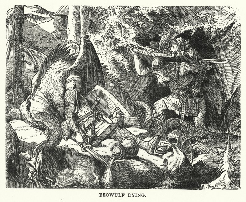 Beowulf haldoklik (metszet) alkotó: English School