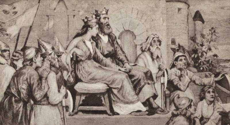 Bertha, Aethelbert, Kent királyának felesége (litho) alkotó: English School